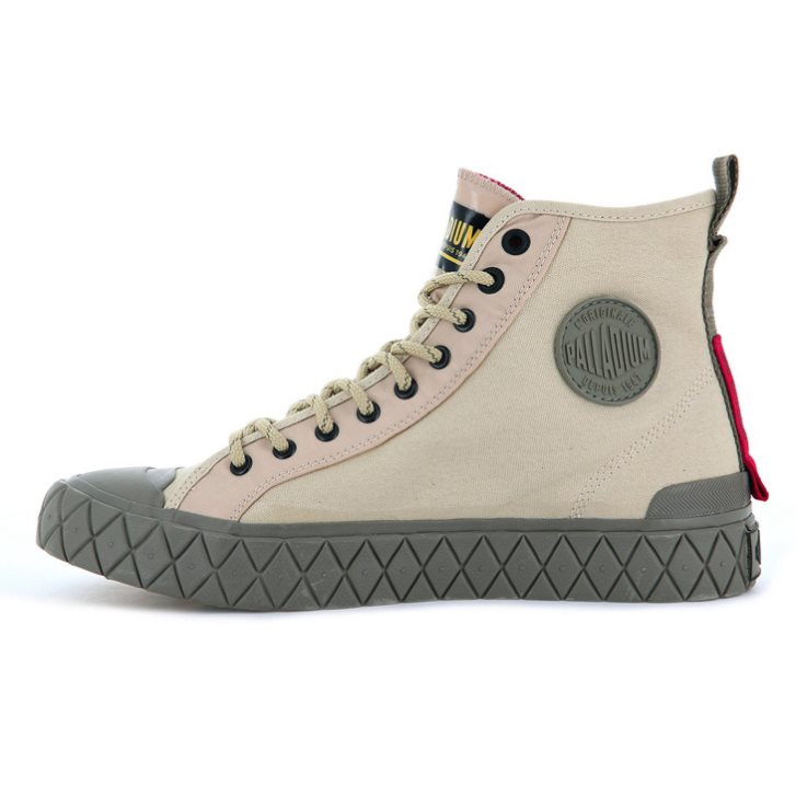 Palladium Palla Ace Supply Mid High Tops Women's Sneakers Khaki | UK R435-GVO